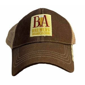 #4639 Brewers Association men's brown mesh snap back cap/hat